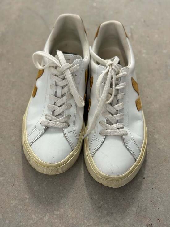 Veja Shoes - Veja Esplar Leather Sneakers in White Safran Suede Woman's Size 37